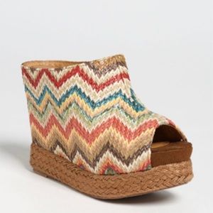 Jeffrey Campbell - Basketweave Platform Sandal Wedges - Size 9